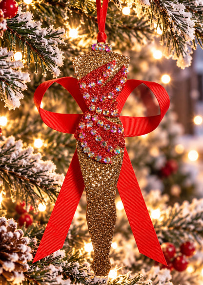 Dreaming of A White Christmas Red Chorus Girl Christmas Ornament!