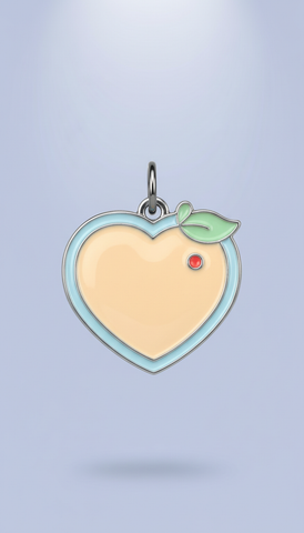 Peach Heart Enamel Charm