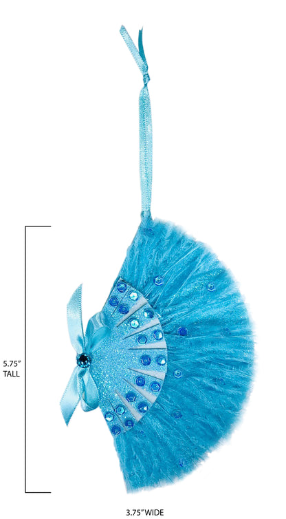 Blue "Sisters" Fan Christmas Ornament - Rosemary Clooney Museum