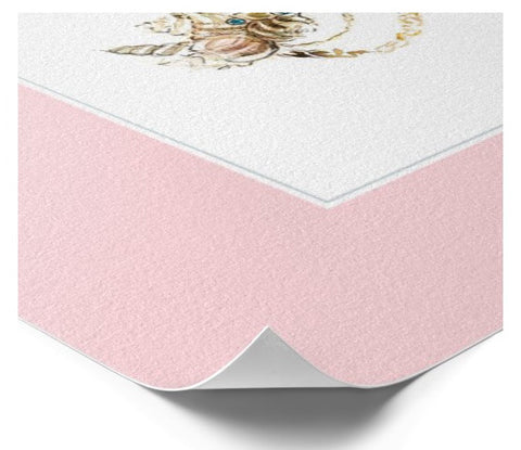 Sea Princess Crown Print with Pink Border by Heather French Henry - FREE SHIPPING