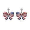 American Flag Ribbon Metal Earrings